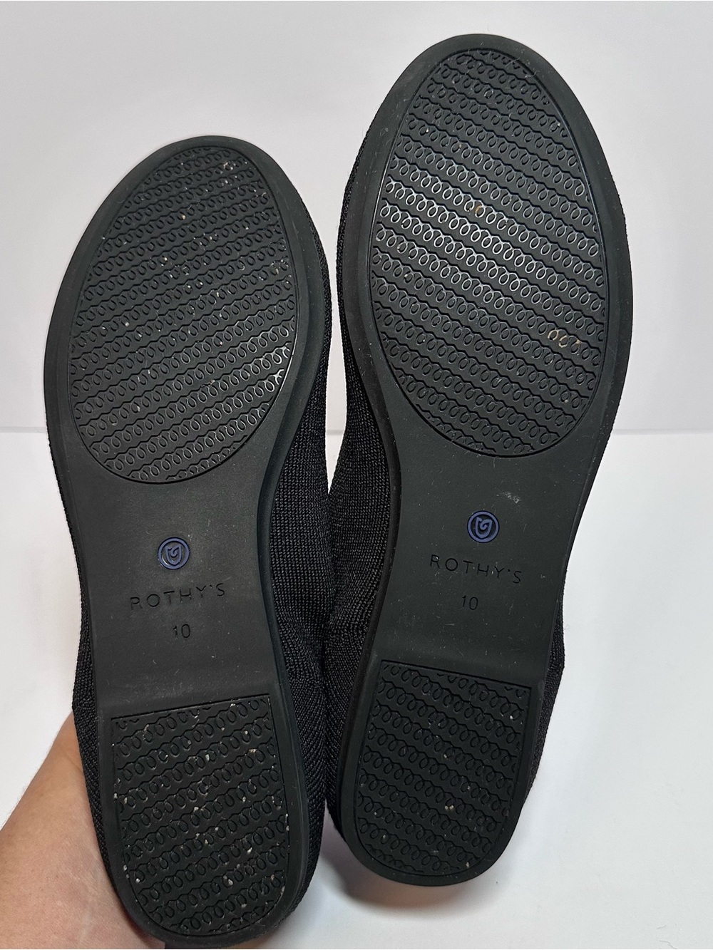 Rothy’s The Loafer Black Honeycomb Round Toe Slip On Flat Shoes Womens Size 10 - Picture 7 of 8